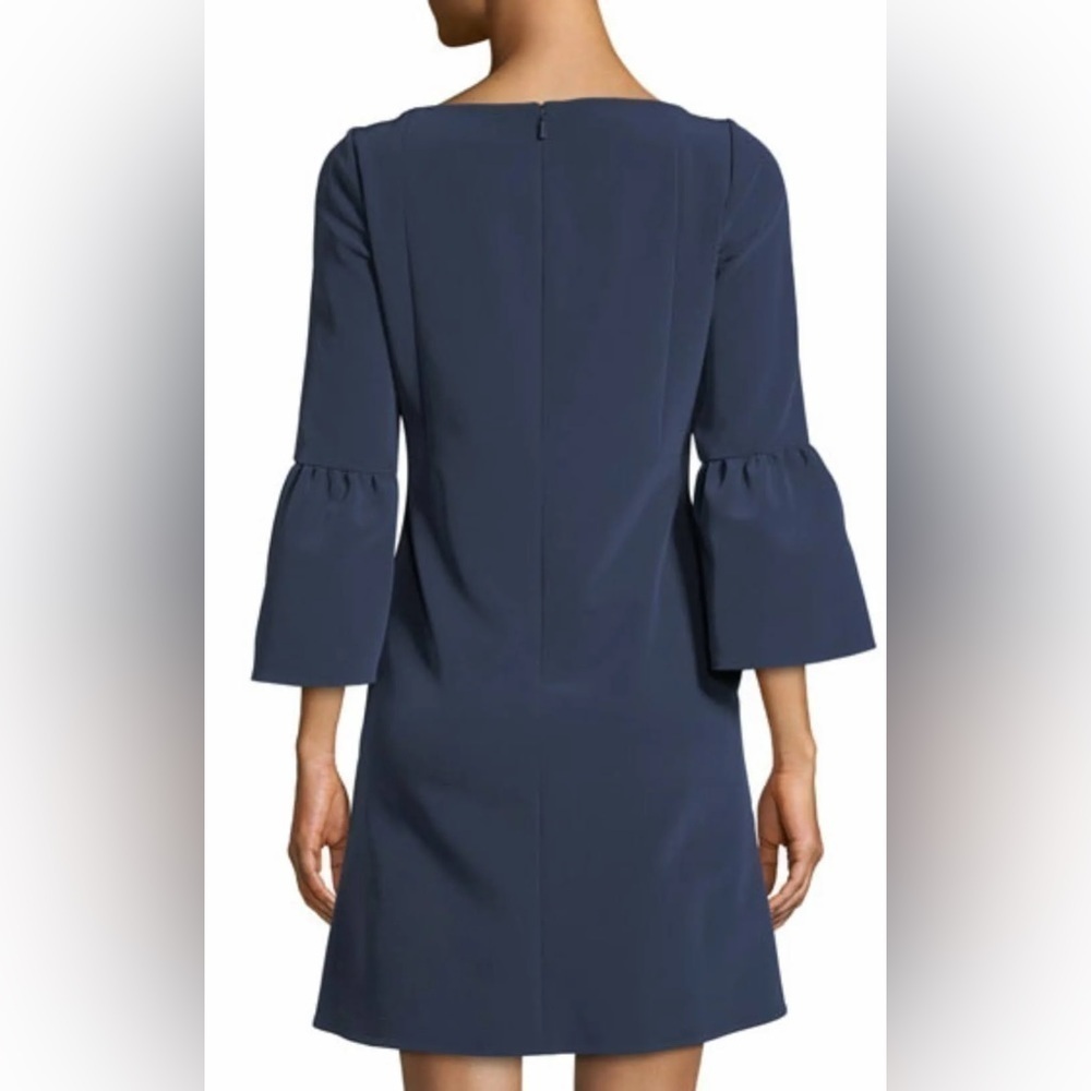 Lafayette 148 Marisa Bell Sleeve Dress Navy | size 8 - Picture 7 of 7